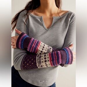 NWT Free People Mixed Design Knit Sleeves Thermal